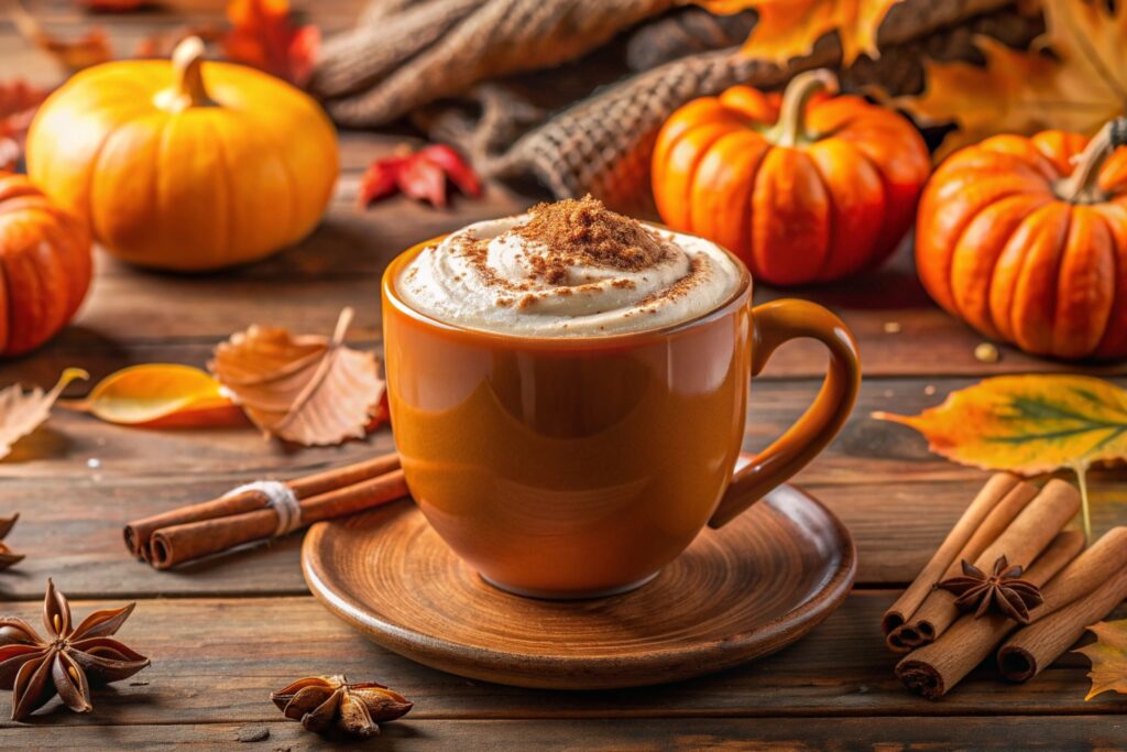 Осінній гарбузовий латте зі спеціями| ©freepik.com| tviyden.com